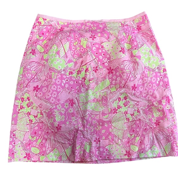 Lilly Pulitzer Vintage Clarissa Sunset Pink Beach Blanket Bingo Mini Skirt - Picture 3 of 7